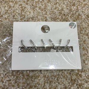 🔥5/$25🔥Silver Lock & Key Charm Earring Set